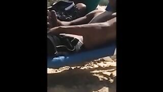 19 yo Latino Flashing On a Public Beach In Front of His Friend