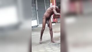 Bum Walks Naked Down The Street