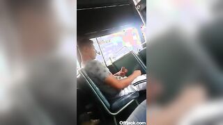 Pervert Latino Caught Jerking Off In Public Bus